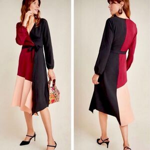 Anthropologie Hutch Colorblocked Wrap Dress Size XS